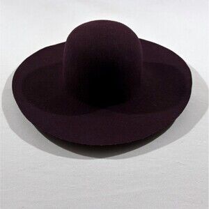 VTG American Apparel Purple Wool Felt Wide Floppy Brim Boho Hippie Hat One Size